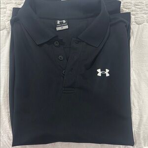 Under Armour Men's Long Sleeve Black Polo Shirt